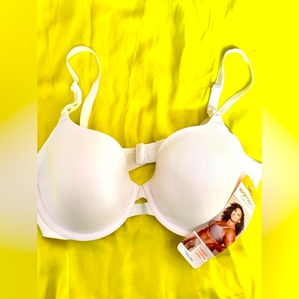 BRA Warners 34C White 1356 Underwire T shirt Simply Perfect 3433 GC